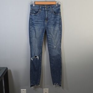 Madewell‎ Jeans Women's Size 2 Size 26 Blue Curvy High-rise Skinny Frayed-hem
